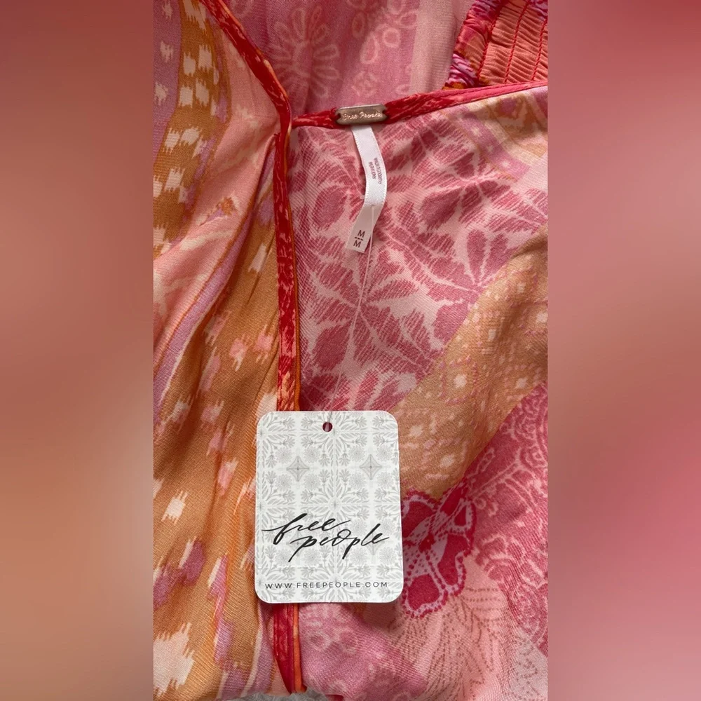 Free People Pink and Orange Tank Top